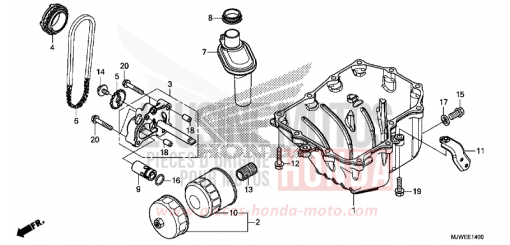 CARTER D'HUILE/POMPE A HUILE CBR500RAJ de 2018